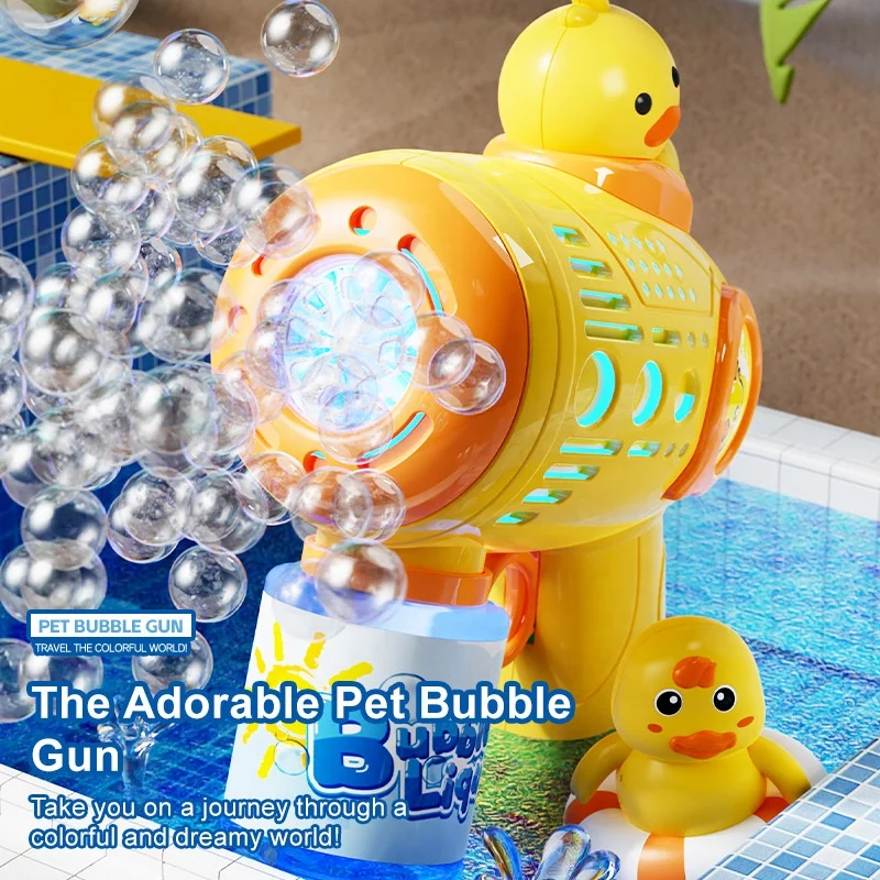 New Outdoor Light Bubble Machine Electric Automatic Hand-held Bubble Blowing Gun Gatling Toys for Boys and Girls - Image 2