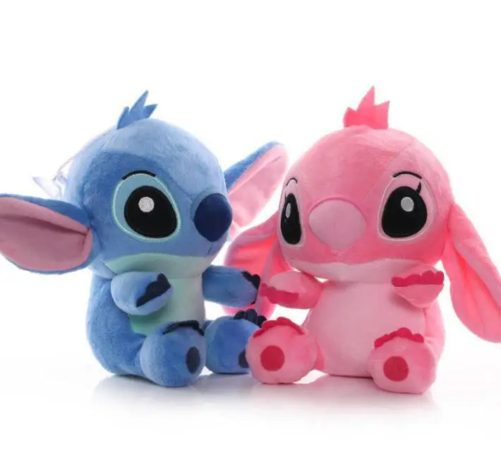 20CM Blue and Pink Sitting Stitch PP Cotton Ultra-Soft Short Plush Toy Crane Valentine's Day Stress Relief Small Gift - Image 2