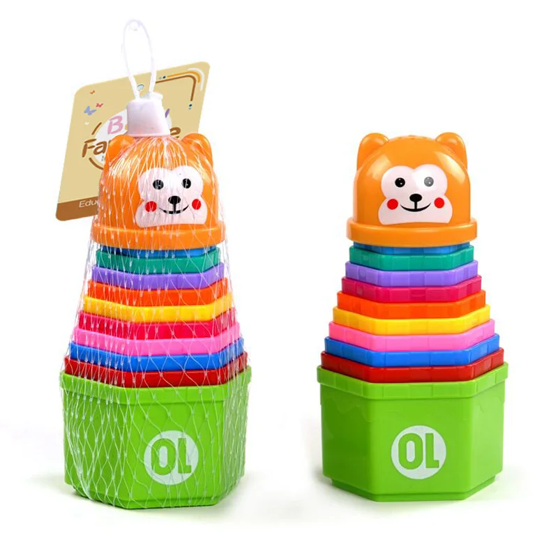 Most Popular Baby Educational Toys Folding Game Cups Bath Water Play for Baby High-quality Stacking Cup Toys - Image 2