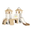 H1686c48fbf10464fa9c5ffaa94e181d15.webp Baby Toys Children's Playground Indoor Big Climbing Frame Set Playhouse Plastic Home Double Slides for Kids