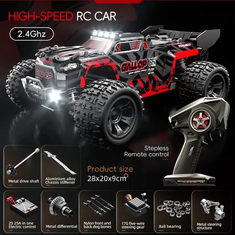 1/18 Boys Toys New Product 30-40min Play Time RC Racing Car Big Wheel Short Pickup Truck Four-Wheel Cross-Country Made of Metal - Image 8