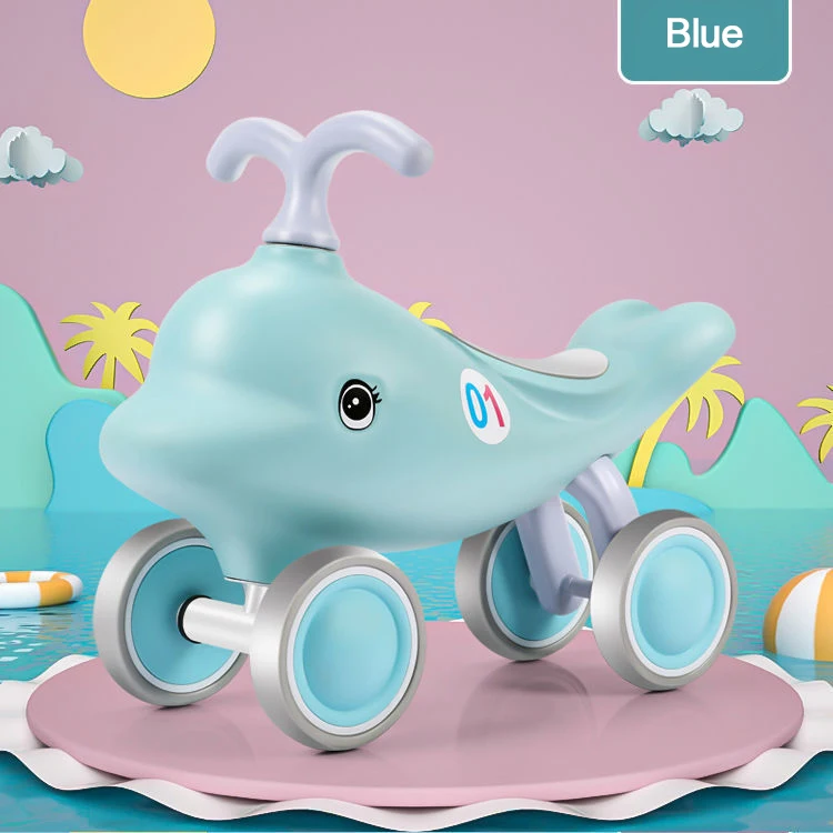 Child Cute Dolphin Ride on Walker Swing Toy Car Anti -Rollover Baby 4 Wheel Sliding Wiggle Twist Scooter - Image 4