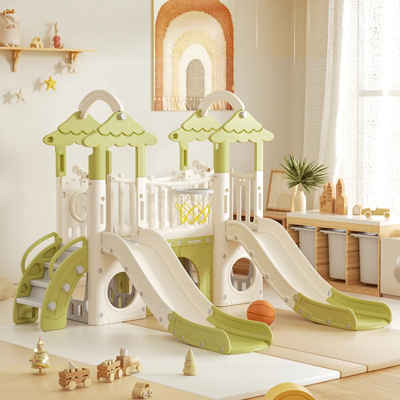 Baby Toys Children's Playground Indoor Big Climbing Frame Set Playhouse Plastic Home Double Slides for Kids - Image 10