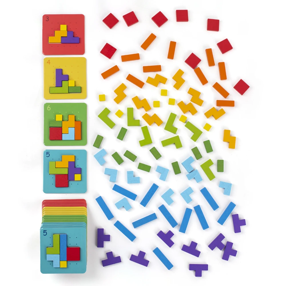 Wooden Battle Puzzle Thinking Children's Puzzle Building Blocks Quick Battle Parent-child Two-player Battle Table Toys - Image 4