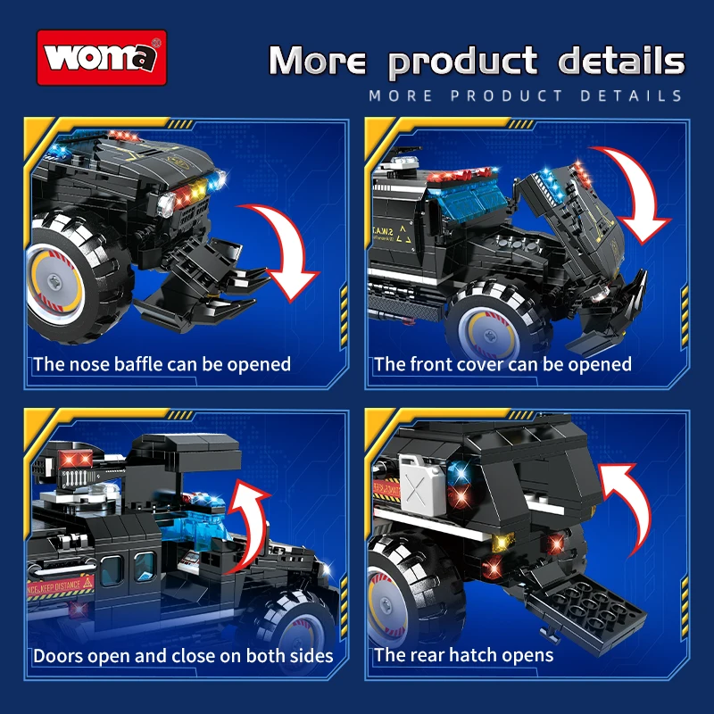 WOMA TOYS C5012 SWAT Model Mech Car Building Blocks Brick Set Transform Toy Play Set - Image 5