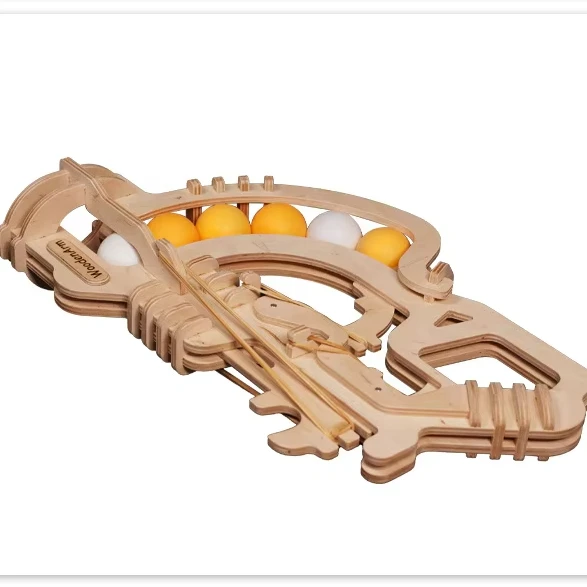 Customized New 3D Wooden Puzzle Customized Table Tennis Gun Shaped Toy DIY Handmade Creative Product - Image 4