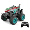 Chic Design HOSHI 1:18 T-181 2.4G RC Car Shark Head Monster 360 Degree Rotating Dance Stunt Spray Car with Lights Gifts