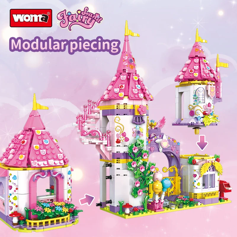 WOMA TOYS 11054 DIY Educational Building Block Set Princess Prince Fairyland Castle Model Toy Carriage Play House 11054 Pieces - Image 2