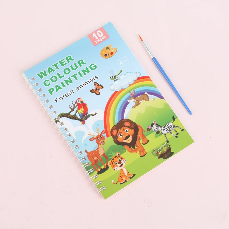 Watercolor Painting Books with Brush Set Kids Drawing Books Cheap Coloring Book for Children - Image 8