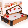 Two-Player Household Wooden Table Hockey Game Desktop Air Hockey Board with Solid Wood Legs for Parties Similar to Pool Sport