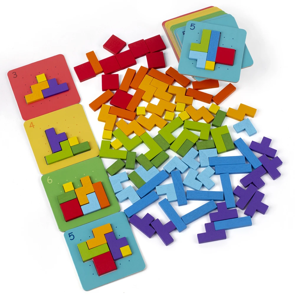 Wooden Battle Puzzle Thinking Children's Puzzle Building Blocks Quick Battle Parent-child Two-player Battle Table Toys - Image 2