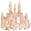 H646a8602872946f3ad886ea4a74ed8ccK.webp Unisex 100 Pieces Natural Wood Stacking Block Toy Montessori Early Education Unpainted Wood Building Block Pretend Role Play Toy