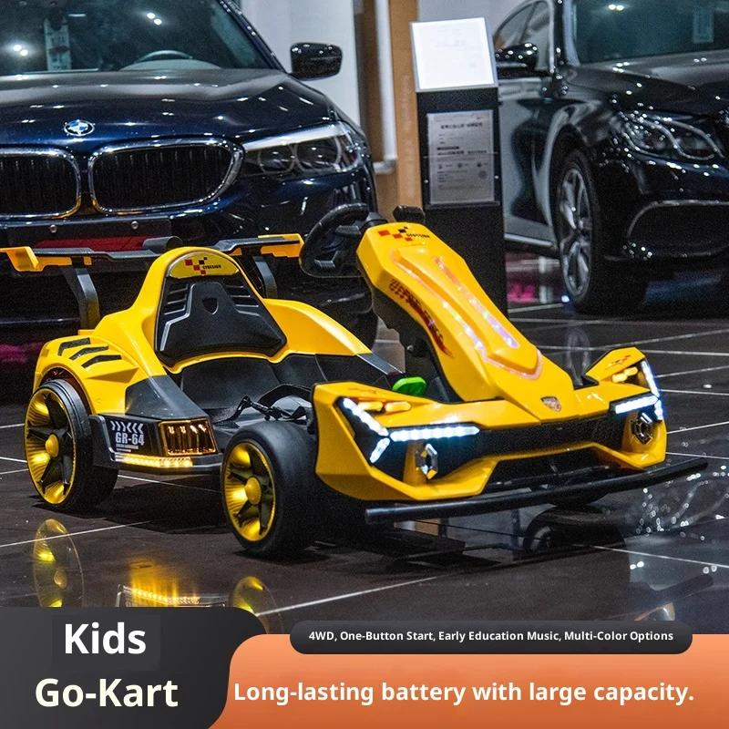 Boys & Girls Children's Electric Four-wheel Drift Ride on ABS Plastic Car Remote Control Rechargeable Toy for Ages 5-7 - Image 3
