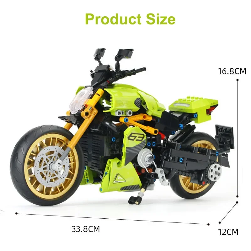 K Box 10212 Technical Green Building Block Set 1018pcs Motorbike Racing Vehicle Bricks 1:8 for Children Boys for Gifts Play - Image 2