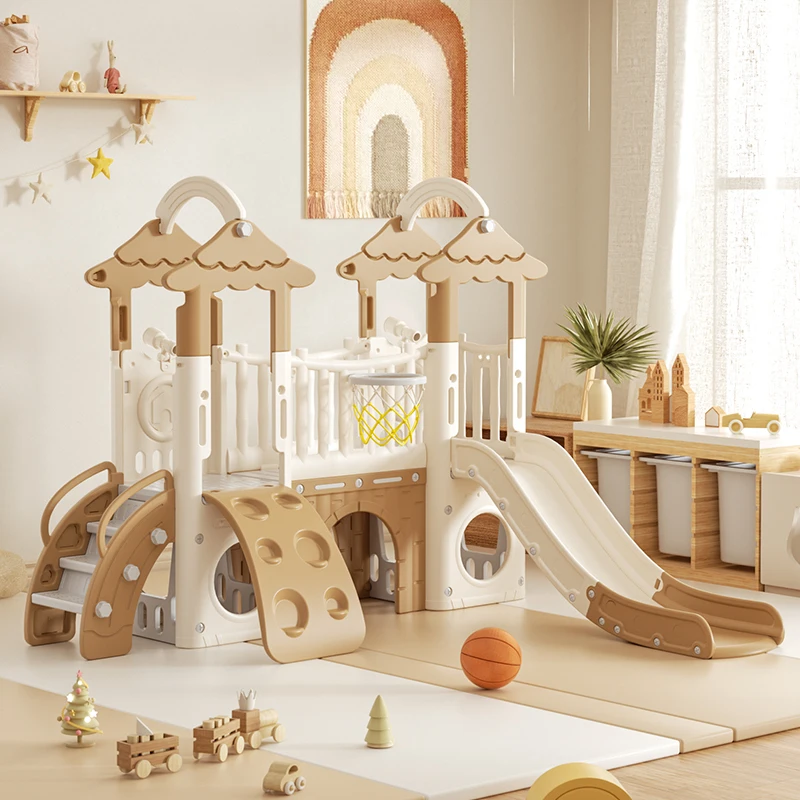 Baby Toys Children's Playground Indoor Big Climbing Frame Set Playhouse Plastic Home Double Slides for Kids - Image 13