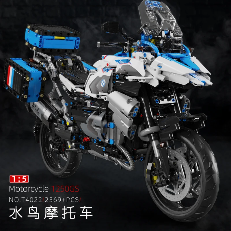 T4022 High-Tech 1:5 Scale Motorcycle MOC Block Sets Plastic Assembled Models Building Blocks Boys Toys Gifts Compatible RC Car - Image 7