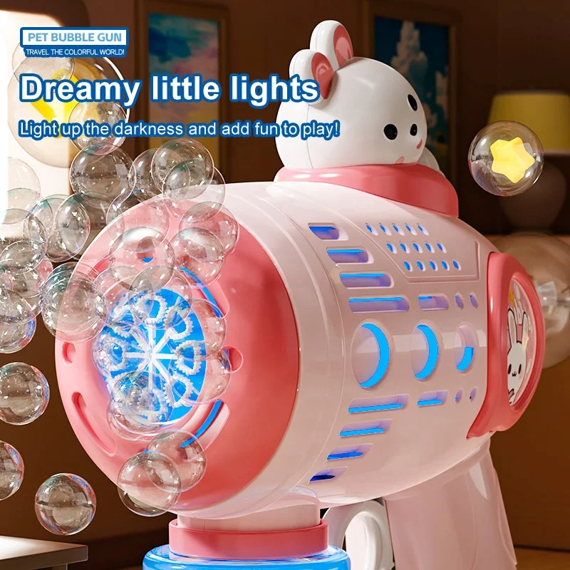 New Outdoor Light Bubble Machine Electric Automatic Hand-held Bubble Blowing Gun Gatling Toys for Boys and Girls - Image 6
