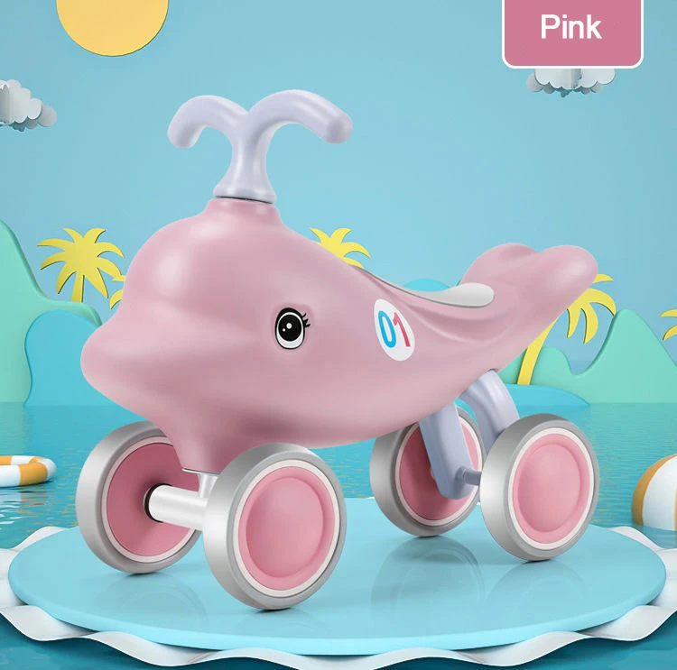 Child Cute Dolphin Ride on Walker Swing Toy Car Anti -Rollover Baby 4 Wheel Sliding Wiggle Twist Scooter - Image 5