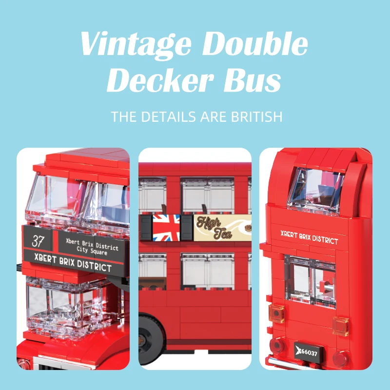 DIY Double-Decker Bus Building Blocks Toy Set Educational Model Toy for Construction Building Bricks Bus Creative Toy Play - Image 3