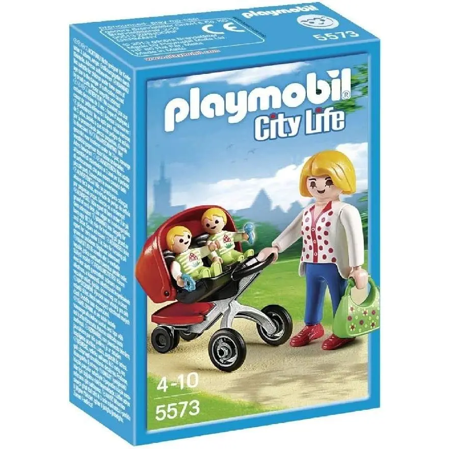 Playmobil 5573 City Life Mother with Twin Stroller Tool Toys #4008789055736 - Image 2