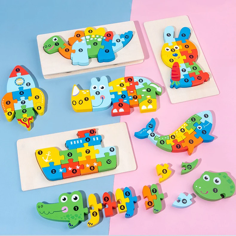 Custom Kids Toys Funny Wooden 3D Puzzle Game Montessori Educational Jigsaw Puzzles for Children Learning Girls - Image 3