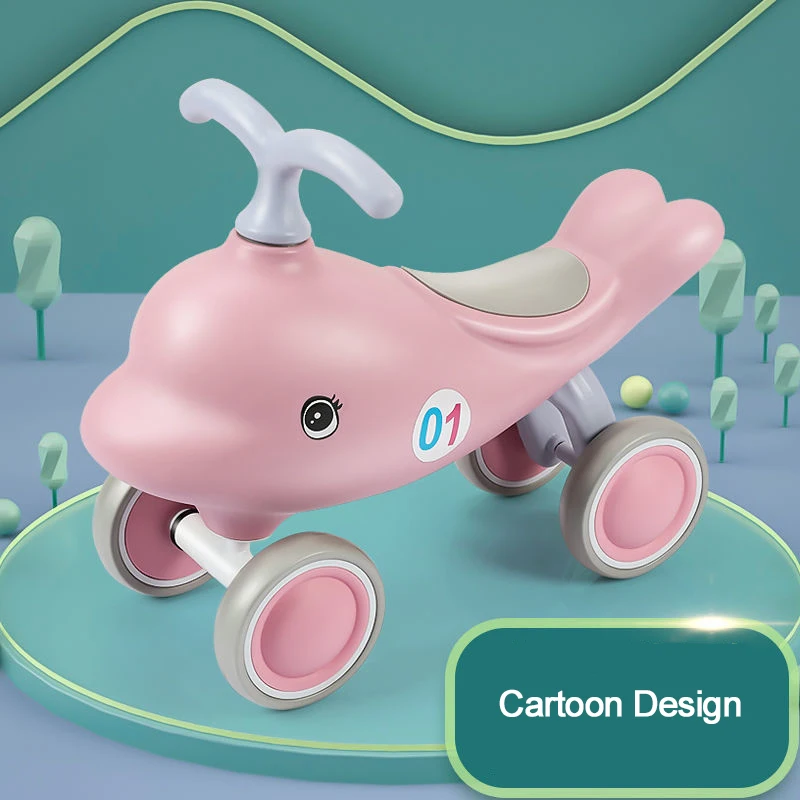 Child Cute Dolphin Ride on Walker Swing Toy Car Anti -Rollover Baby 4 Wheel Sliding Wiggle Twist Scooter - Image 3