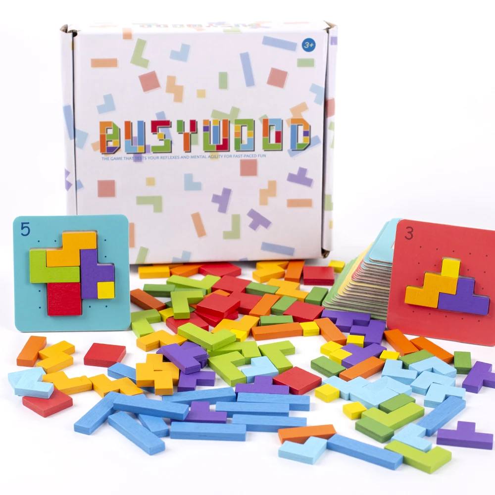 Wooden Battle Puzzle Thinking Children's Puzzle Building Blocks Quick Battle Parent-child Two-player Battle Table Toys - Image 7
