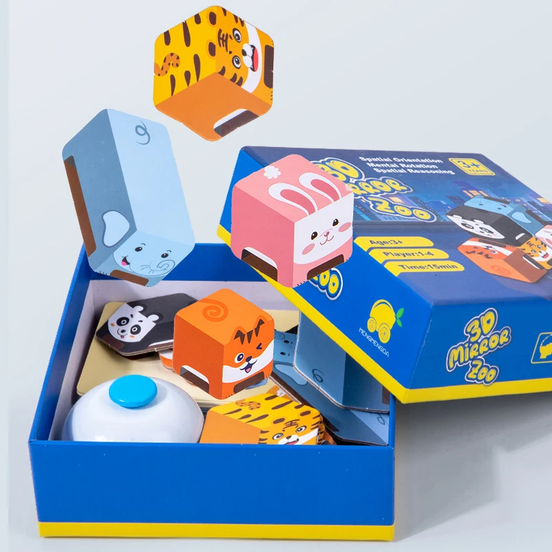 Children Wooden Building Blocks Toy 3D Mirror Zoo Wooden Puzzle Game Kids Logical Thinking Educational Wooden Toys - Image 6