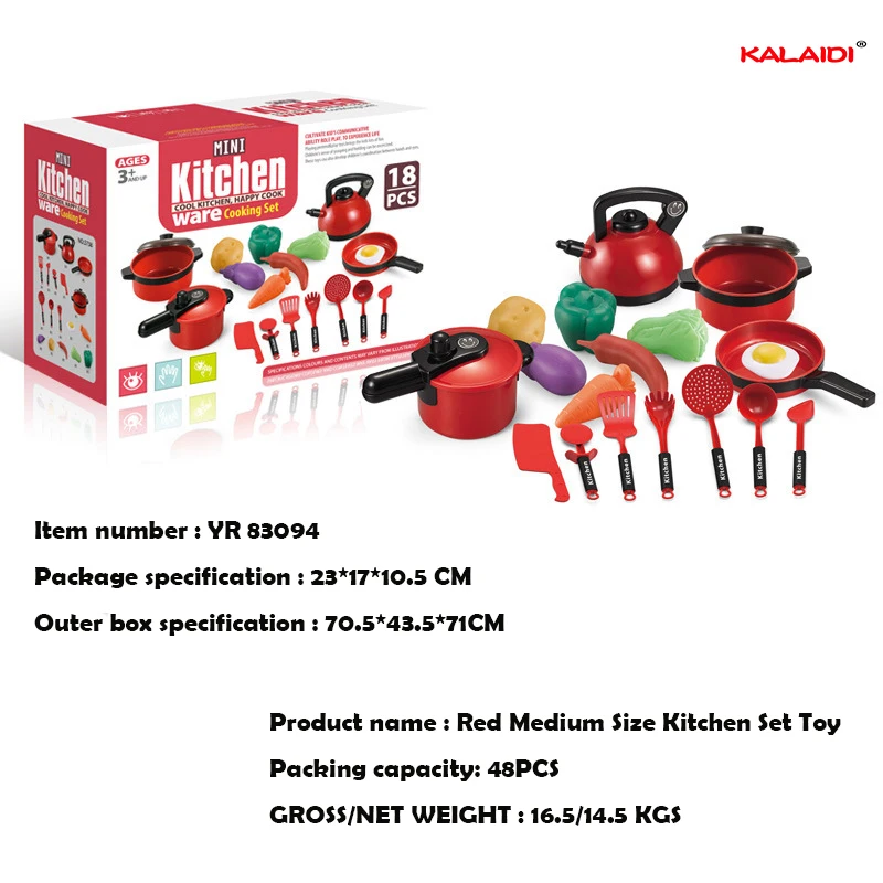 Popular Real Plastic Pretend Play Cooking Kit Set for Kids Happy Kitchen Table Toy Realistic Food Toys for Children - Image 5