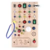 Wooden Children's Busy Board Simulation Switch Luminous Toy Early Education Puzzle Fine Action Play House Toy