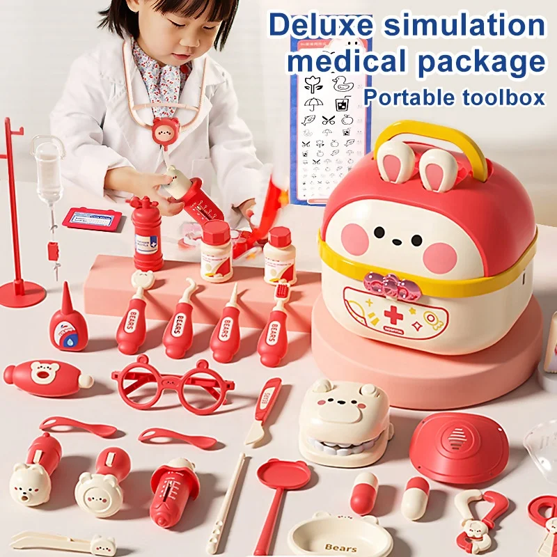 Little Doctor Toy Set Children Role-play Play Home Simulation Toy Stethoscope Baby Medical Nurse Injection See a Doctor Game - Image 3