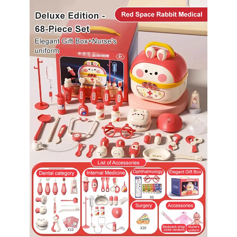 Little Doctor Toy Set Children Role-play Play Home Simulation Toy Stethoscope Baby Medical Nurse Injection See a Doctor Game - Image 11