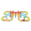 108 PCS Unisex DIY Assembled Track Speed Skating Car Toy Plastic Color Electronic Glide Puzzle Toy for Children Educational Play