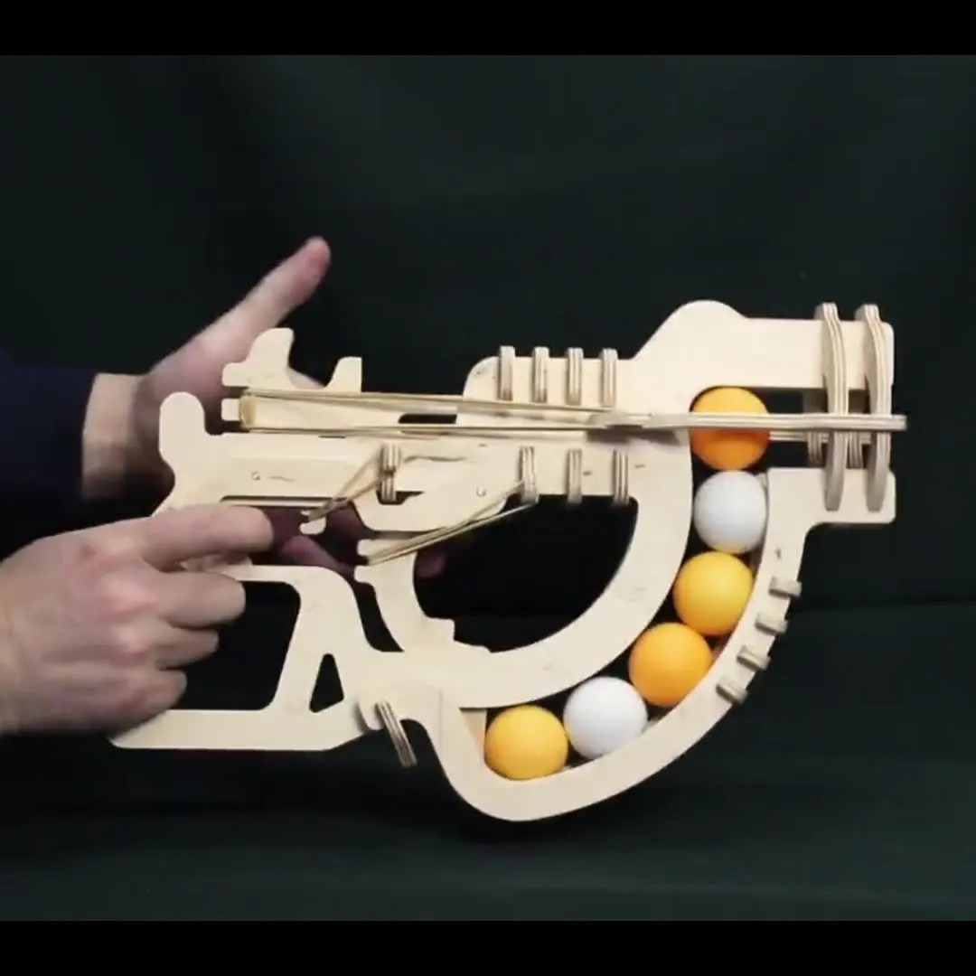 Customized New 3D Wooden Puzzle Customized Table Tennis Gun Shaped Toy DIY Handmade Creative Product - Image 2
