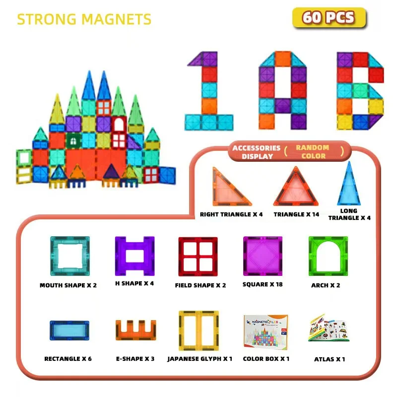 32PCS/64PCS/100pcs/120PCS 3D Magnetic Building Block Sets for Creative Open-Ended Play - Image 6