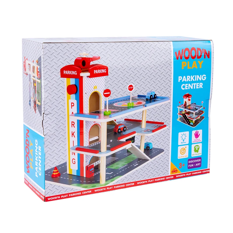 Factory Direct Sales Wooden Multilevel Parking Lot Toy Kids Early Educational Play Wooden Car Parking 2-7 Years - Image 7