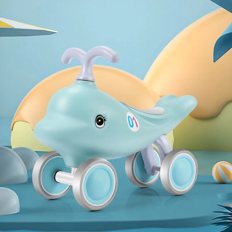 Child Cute Dolphin Ride on Walker Swing Toy Car Anti -Rollover Baby 4 Wheel Sliding Wiggle Twist Scooter - Image 2