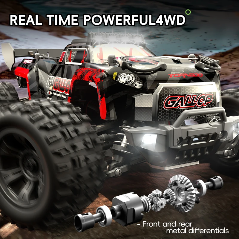 1/18 Boys Toys New Product 30-40min Play Time RC Racing Car Big Wheel Short Pickup Truck Four-Wheel Cross-Country Made of Metal - Image 4