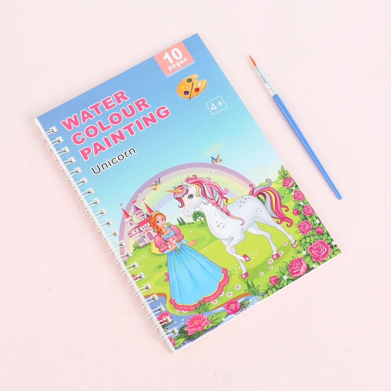 Watercolor Painting Books with Brush Set Kids Drawing Books Cheap Coloring Book for Children - Image 10