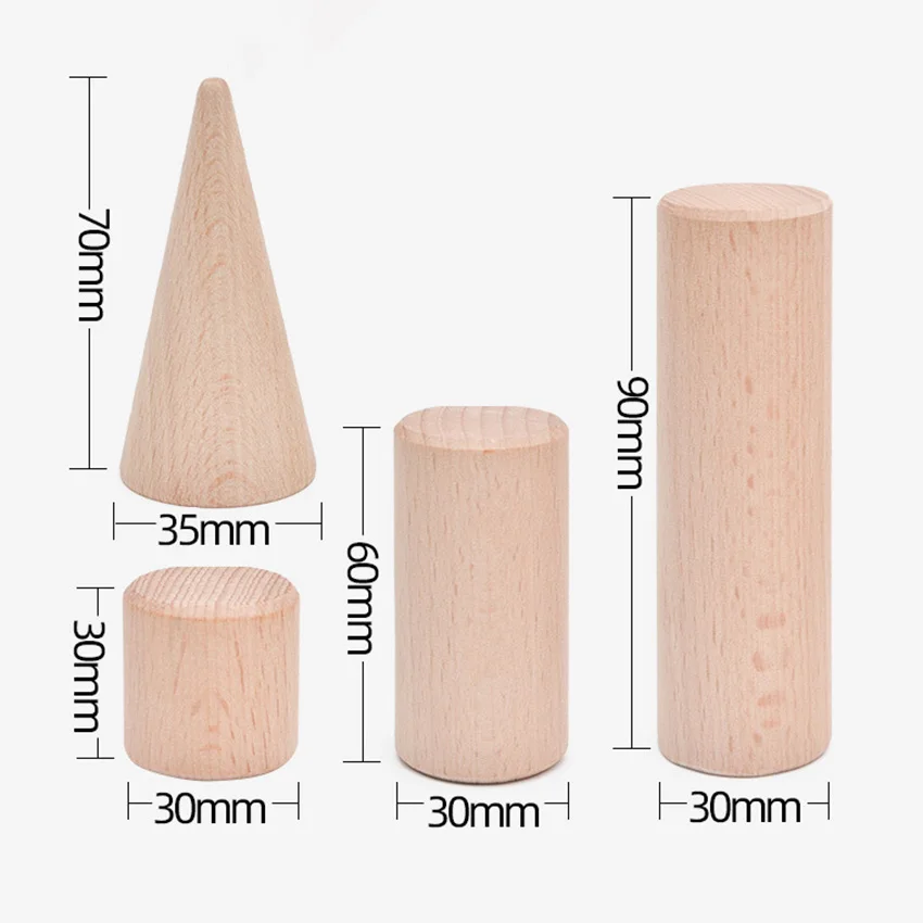 Unisex 100 Pieces Natural Wood Stacking Block Toy Montessori Early Education Unpainted Wood Building Block Pretend Role Play Toy - Image 4