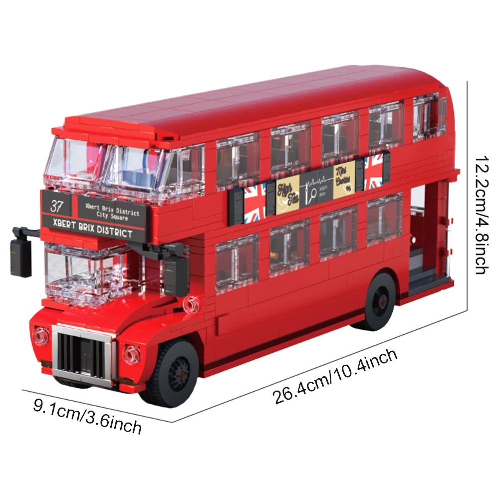 DIY Double-Decker Bus Building Blocks Toy Set Educational Model Toy for Construction Building Bricks Bus Creative Toy Play - Image 6