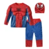 Spiderman Chidren Clothes Birthday Party Muscle Kids Boy Halloween Cosplay Hat Clothes Pants 3pcs Set