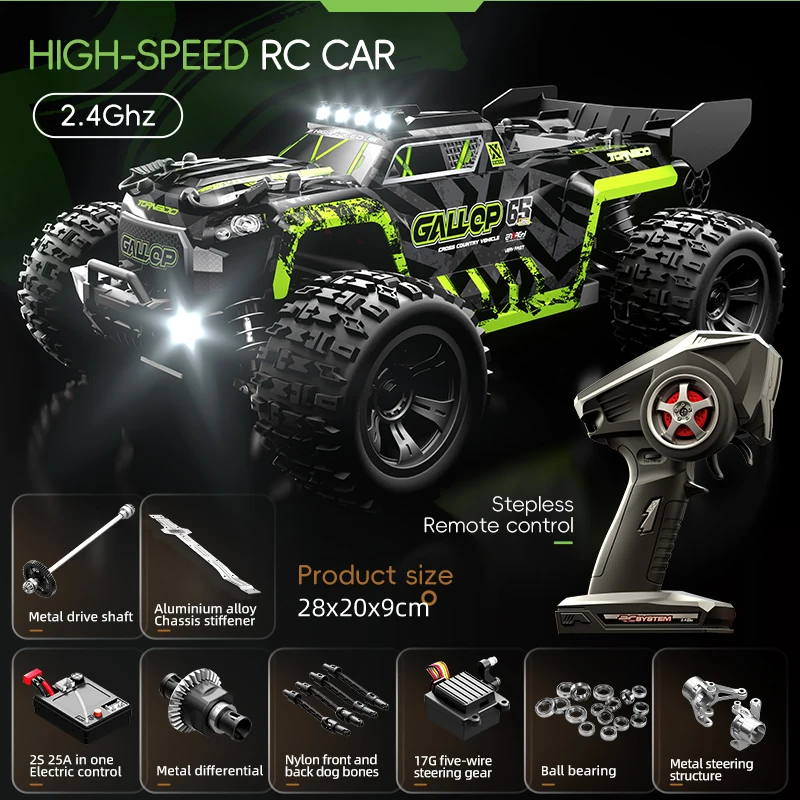 1/18 Boys Toys New Product 30-40min Play Time RC Racing Car Big Wheel Short Pickup Truck Four-Wheel Cross-Country Made of Metal - Image 7