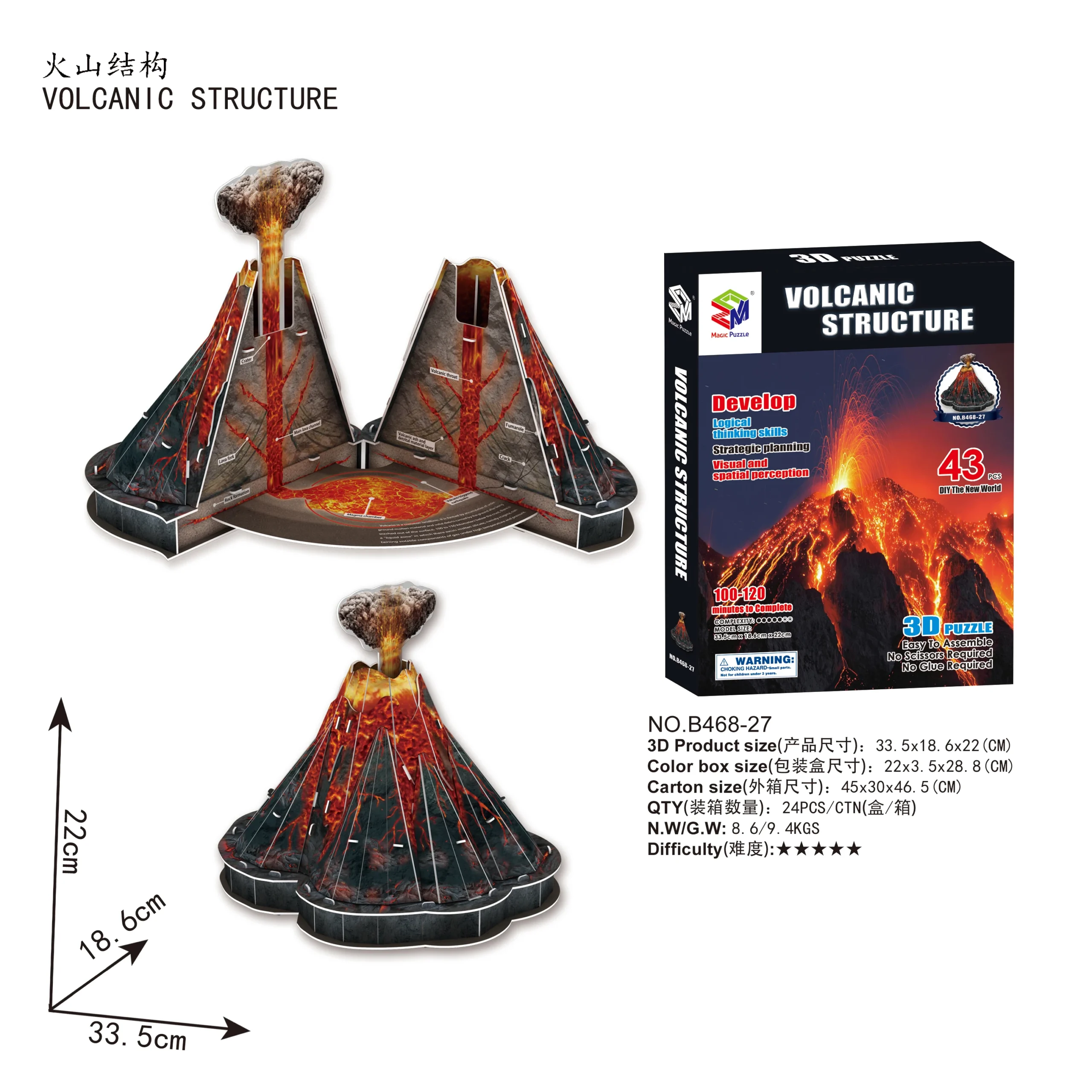 Toys 3D Puzzle for School Student Educational Toys 3D Jigsaw Puzzle Solar System/Globe/Eruption/Crustal/Structure Geographic Toy - Image 2