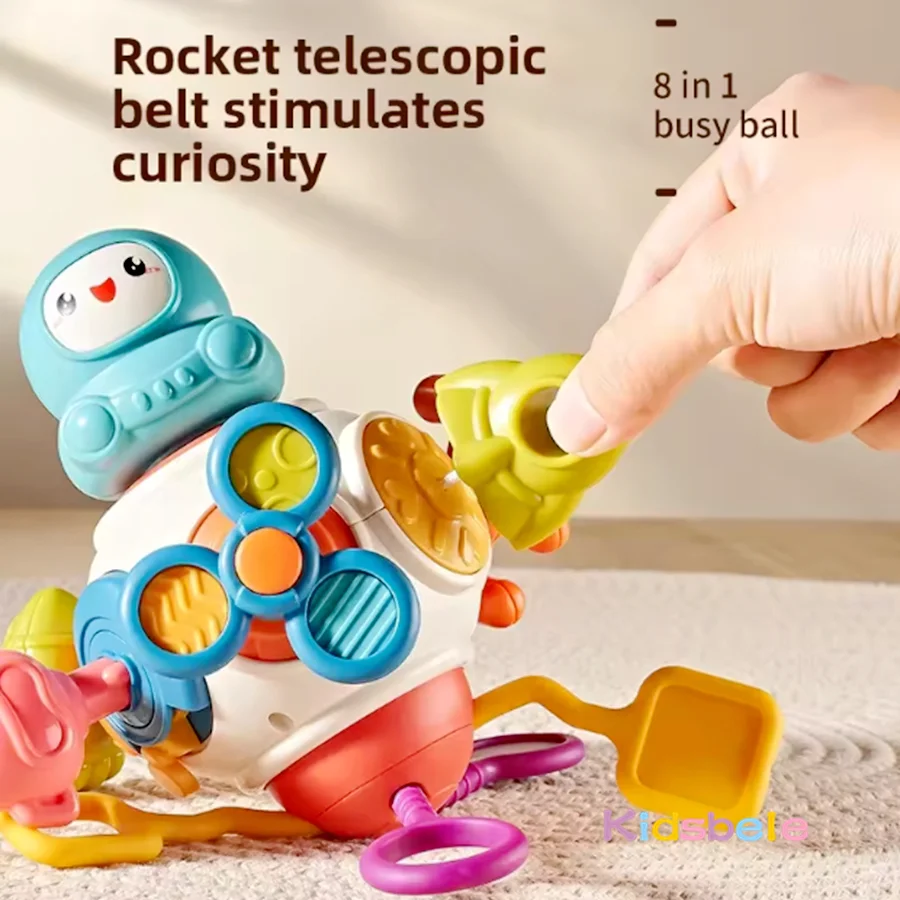 Montessori Sensory Toy Baby Grip Ball For Boy Girl Toddler Gift 6 9 10 12 Month 8 in 1 Busy Cube Educational Learning Fidget Toy - Image 4