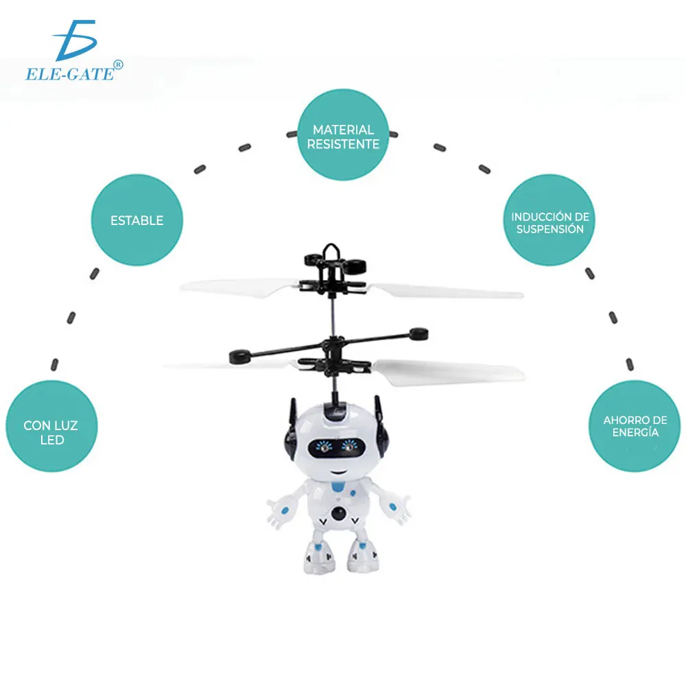 Ele-gate Mini Flying Drone Sphere LED Lights & Manual Sensor Fun Toy Robot Model JUG.FXQ5098 - Image 5