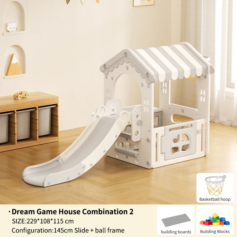 Feelkids Dream Tent Playhouse Children's Playground Plastic Toy Baby White Swing and Slide for Kids Indoor - Image 14