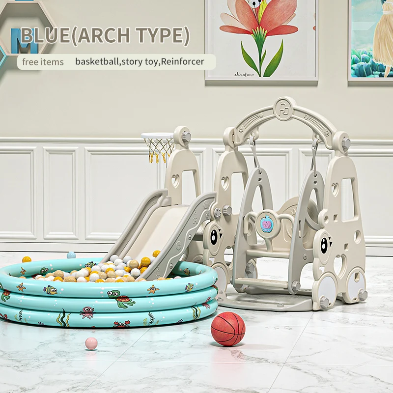 6 in 1 Indoor Room Plastic Swing Slide Toy Set HDPE Material Baby Climbing Equipment with Slide for Park Children's Playground - Image 14