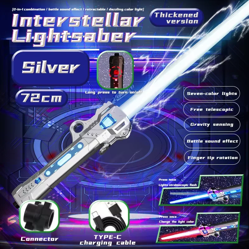 Unisex Children's Simulation Laser Sword Retractable Plastic LED Flashing Knife Planet Toys with Sound for Boys Gift - Image 9