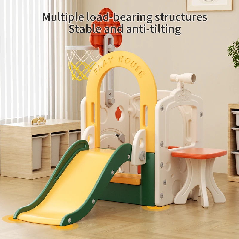 Feelkids Kids Fun Space Slide Playhouse Home Plastic Toy Toddler Baby Slide for Kids Indoor Children's Playground - Image 4